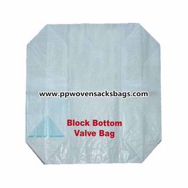 China Chemicals Packaging Laminated Block Bottom Valve Bags , PP Film Coated Bags supplier