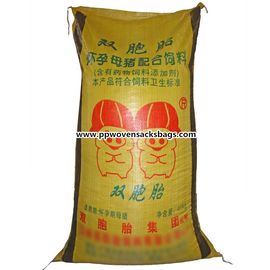 China Recycled PP Woven Sacks Animal Feed Bags with Silk Screen , Heat Transfer Printing supplier